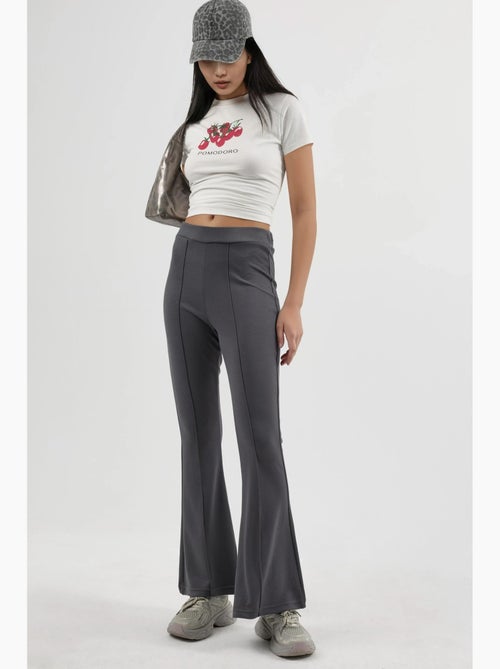 Pantalon taille haute à jambes évasées hiccup - Kiabi
