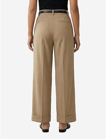 Pantalon taille haute à jambes larges avec ceinture my fashion