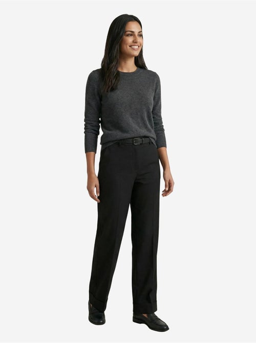 Pantalon taille haute à jambes larges avec ceinture my fashion - Kiabi Pantalon taille haute à jambes larges avec ceinture my fashion - Kiabi