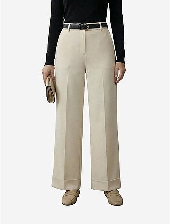 Pantalon taille haute à jambes larges avec ceinture my fashion