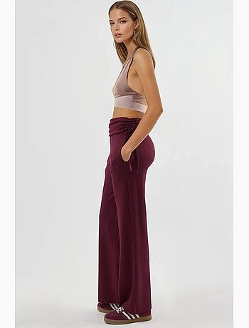 Pantalon taille haute à jambes larges avec détails à volants hiccup