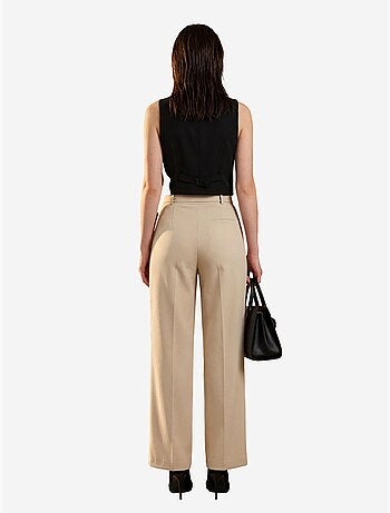 Pantalon taille haute à jambes larges et ceinture my fashion