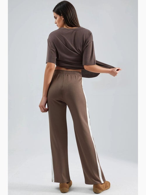 Pantalon taille haute à jambes larges hiccup - Kiabi Pantalon taille haute à jambes larges hiccup - Kiabi