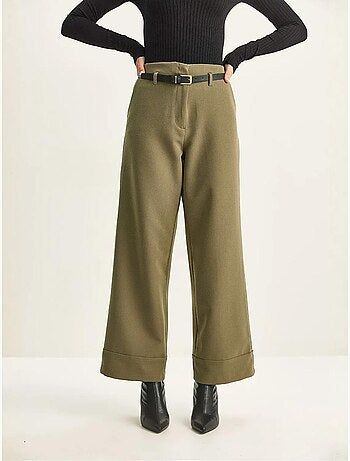Pantalon taille haute à jambes larges lucci