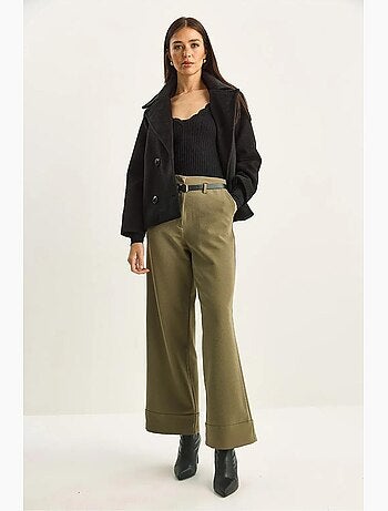 Pantalon taille haute à jambes larges lucci