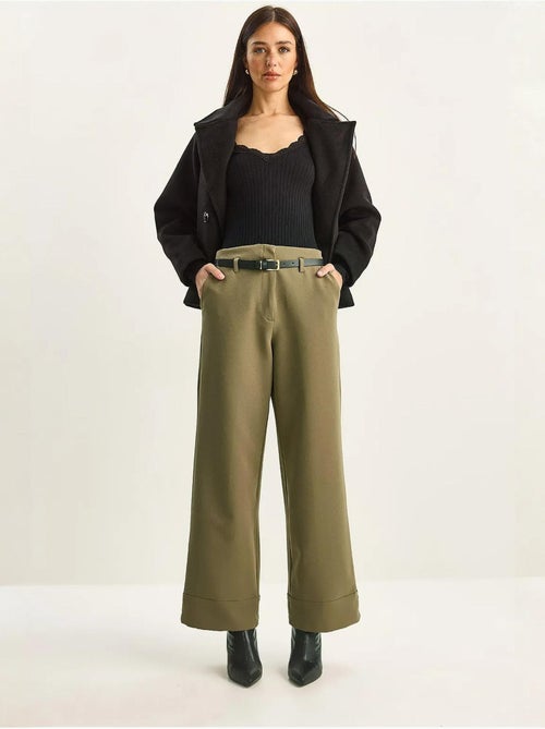 Pantalon taille haute à jambes larges lucci - Kiabi Pantalon taille haute à jambes larges lucci - Kiabi