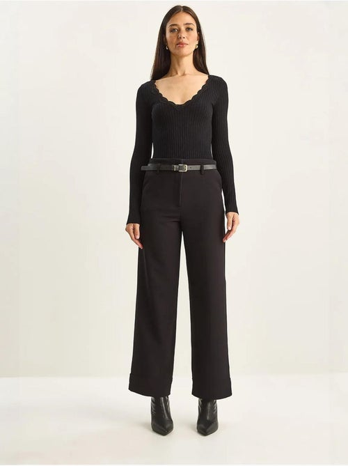 Pantalon taille haute à jambes larges lucci - Kiabi Pantalon taille haute à jambes larges lucci - Kiabi