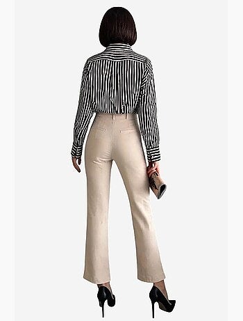 Pantalon taille haute à pinces my fashion