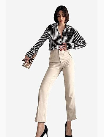 Pantalon taille haute à pinces my fashion