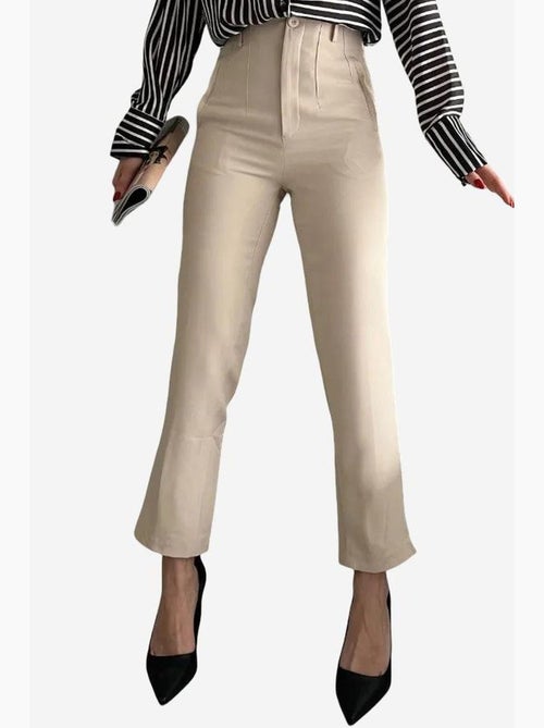 Pantalon taille haute à pinces my fashion - Kiabi Pantalon taille haute à pinces my fashion - Kiabi