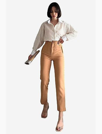 Pantalon taille haute à pinces my fashion