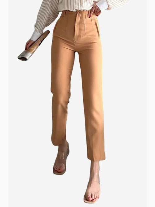 Pantalon taille haute à pinces my fashion - Kiabi Pantalon taille haute à pinces my fashion - Kiabi