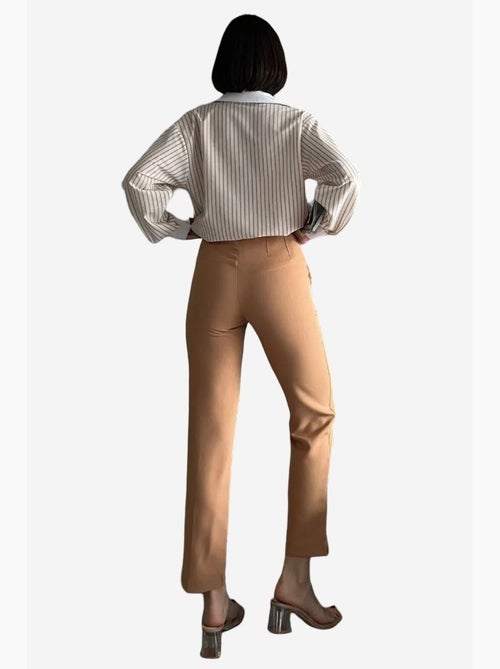 Pantalon taille haute à pinces my fashion - Kiabi Pantalon taille haute à pinces my fashion - Kiabi