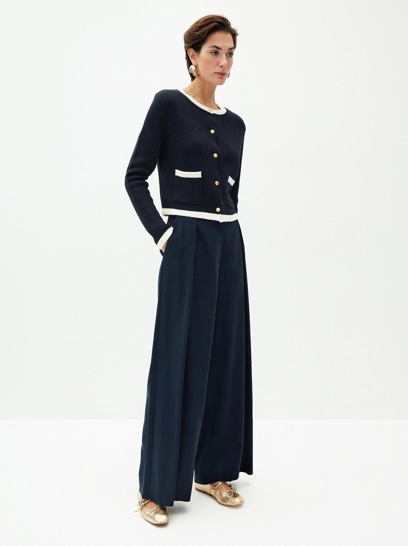 Pantalon taille haute Bleu - Kiabi