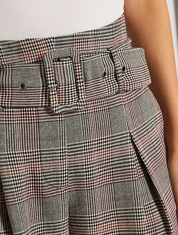 Pantalon taille haute ceinturé - Kiabi