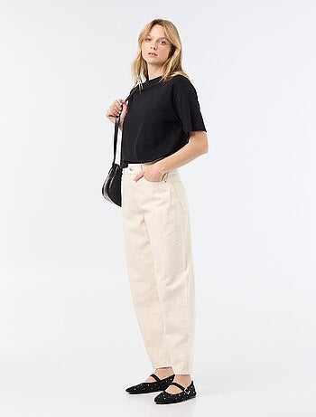 Pantalon taille haute coupe ballon