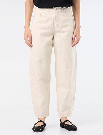 Pantalon taille haute coupe ballon