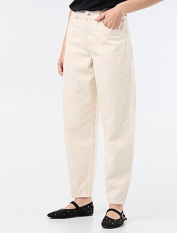 Pantalon taille haute coupe ballon