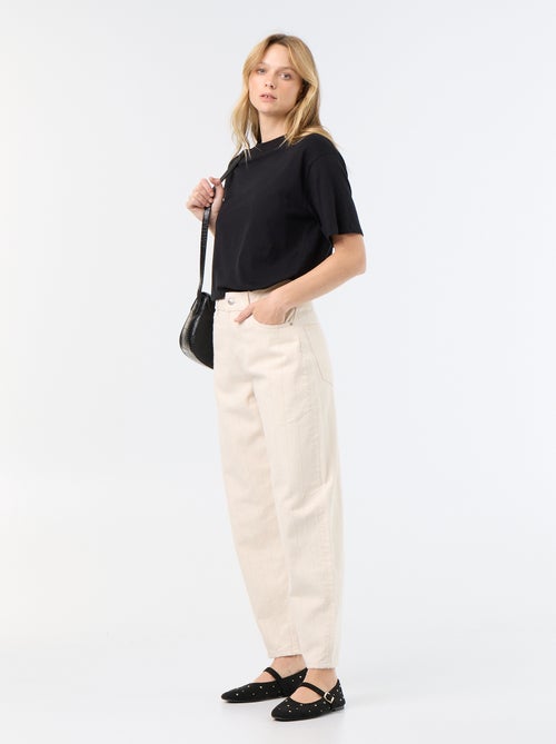 Pantalon taille haute coupe ballon - Kiabi