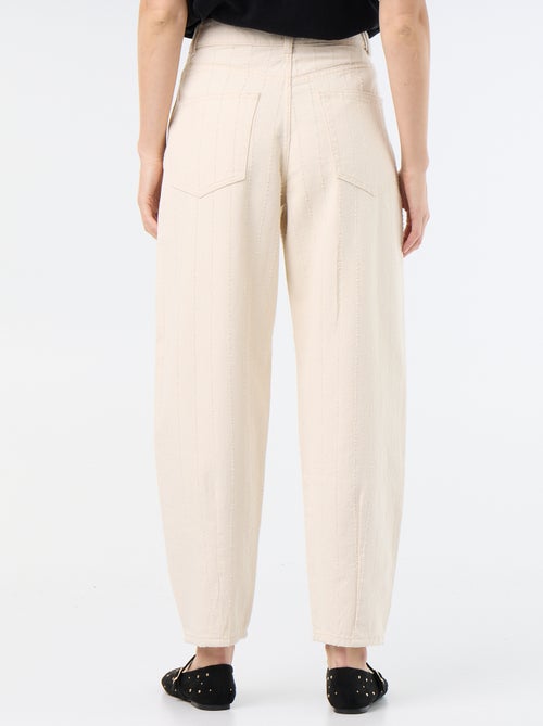 Pantalon taille haute coupe ballon - Kiabi