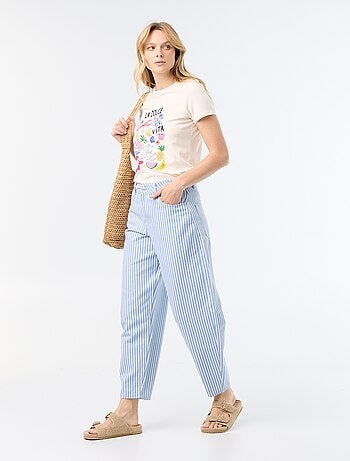 Pantalon taille haute coupe ballon