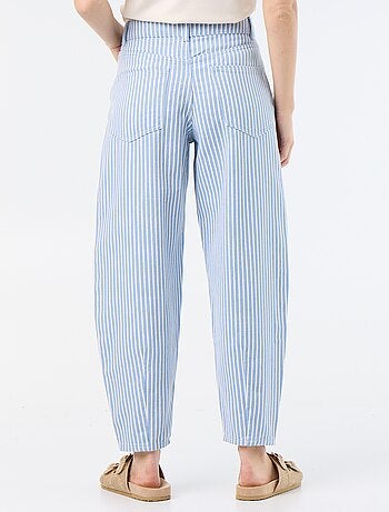 Pantalon taille haute coupe ballon