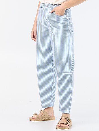 Pantalon taille haute coupe ballon