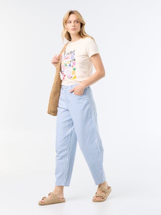 Pantalon taille haute coupe ballon