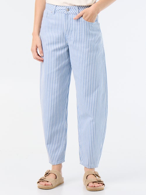 Pantalon taille haute coupe ballon - Kiabi