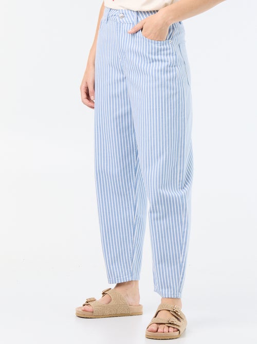 Pantalon taille haute coupe ballon - Kiabi