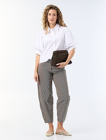 Pantalon taille haute coupe ballon