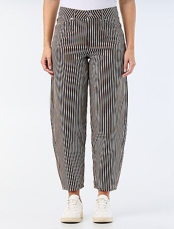 Pantalon taille haute coupe ballon