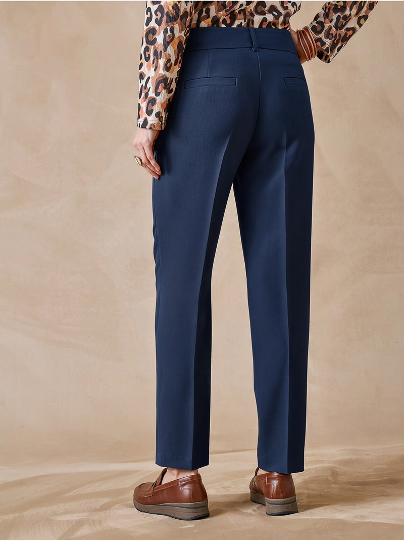 Pantalon taille haute coupe droite - daxon Bleu marine - Kiabi