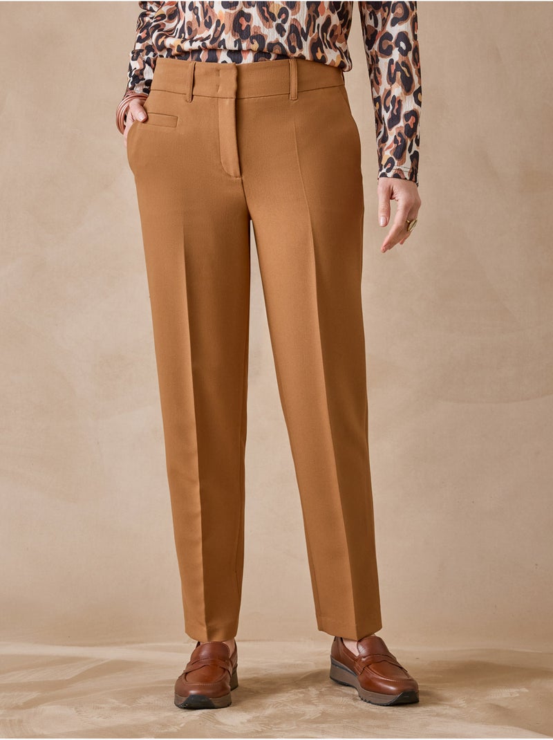 Pantalon taille haute coupe droite - daxon Camel - Kiabi