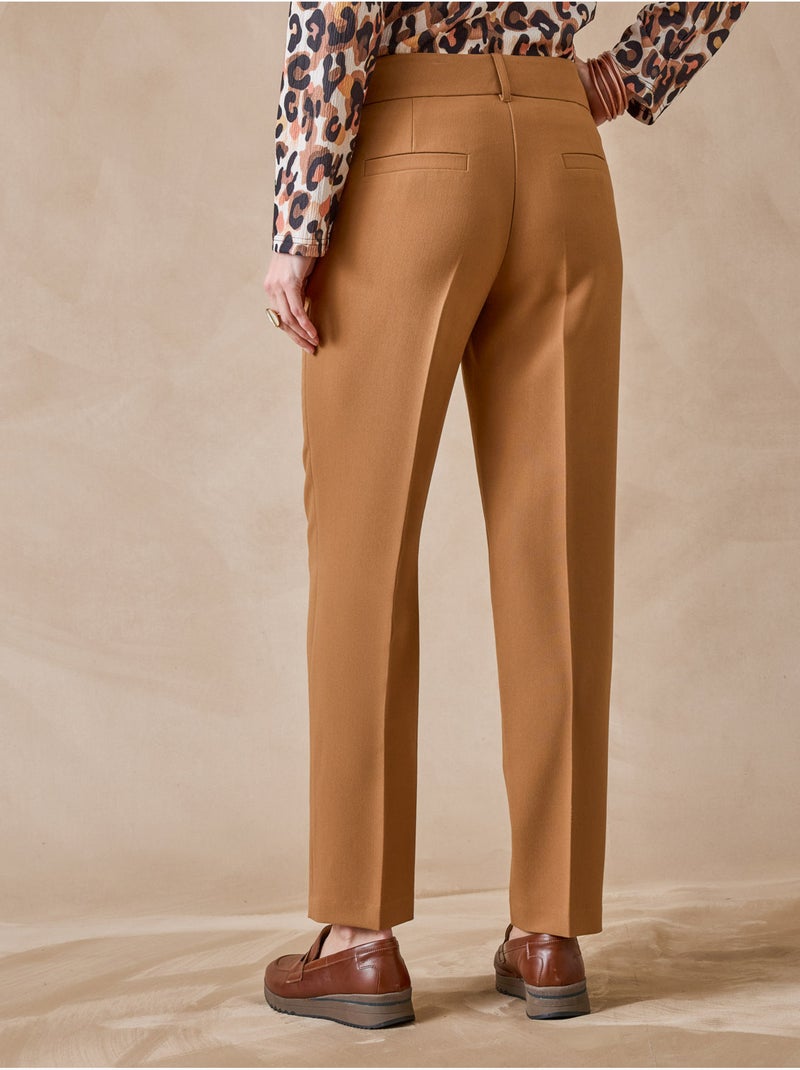 Pantalon taille haute coupe droite - daxon Camel - Kiabi