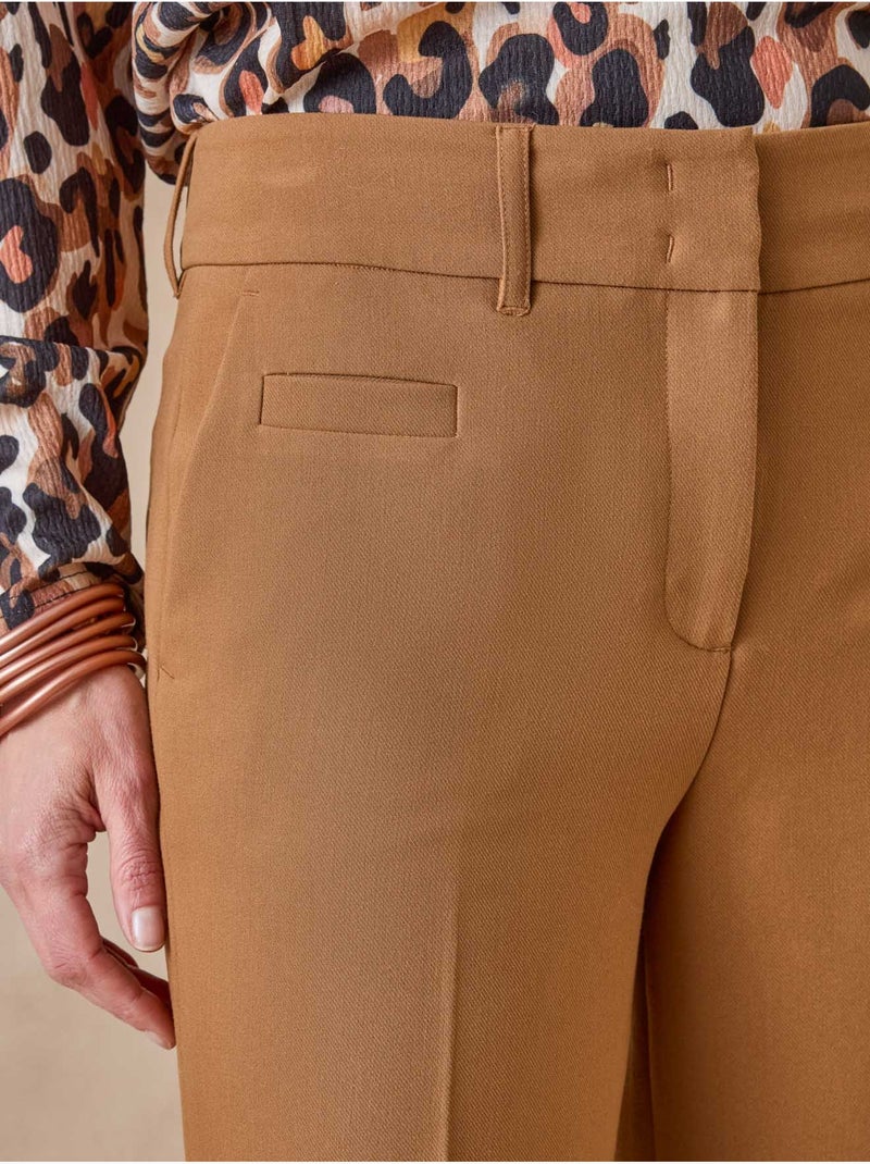 Pantalon taille haute coupe droite - daxon Camel - Kiabi