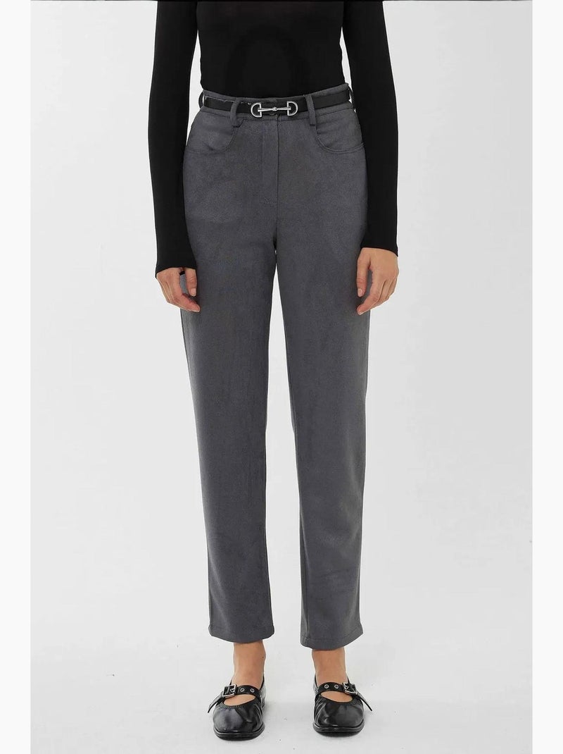 Pantalon taille haute hiccup Gris - Kiabi