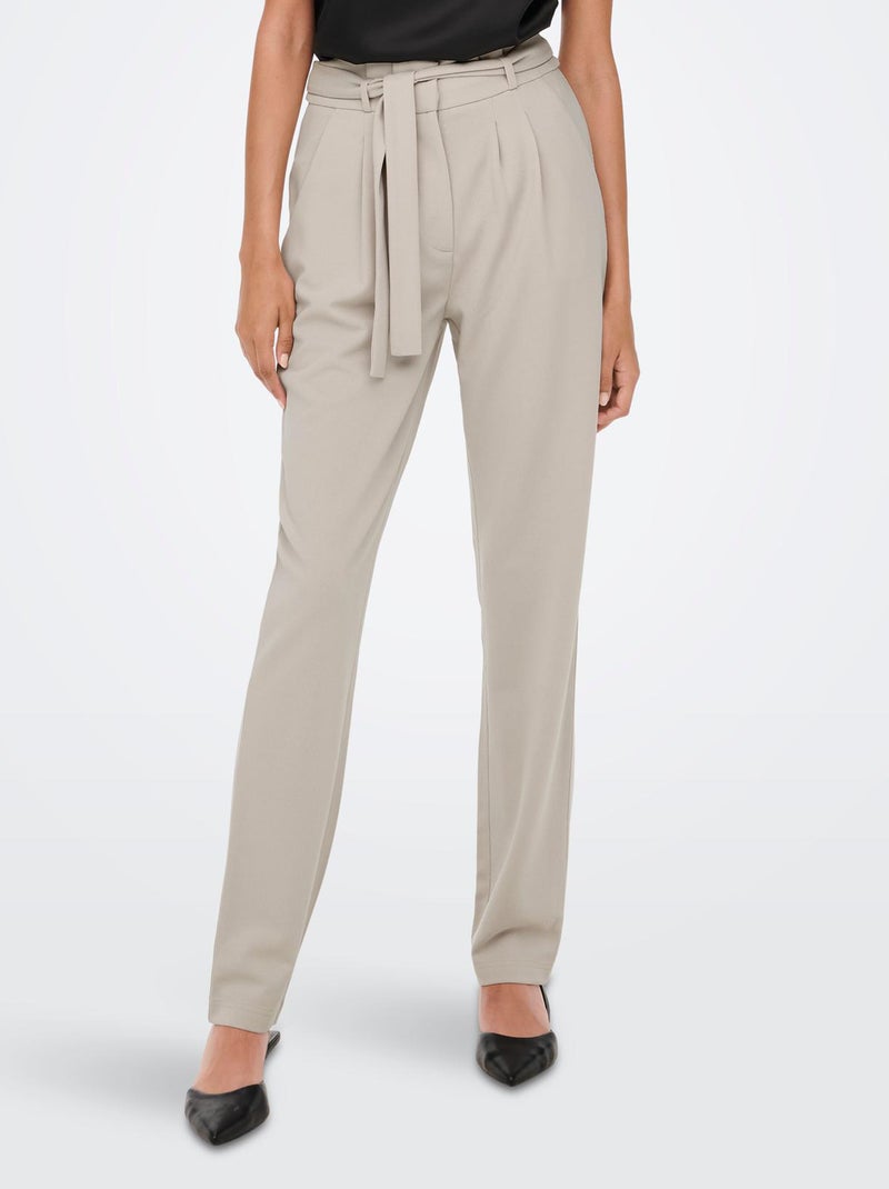 Pantalon taille haute 'JDY' beige - Kiabi