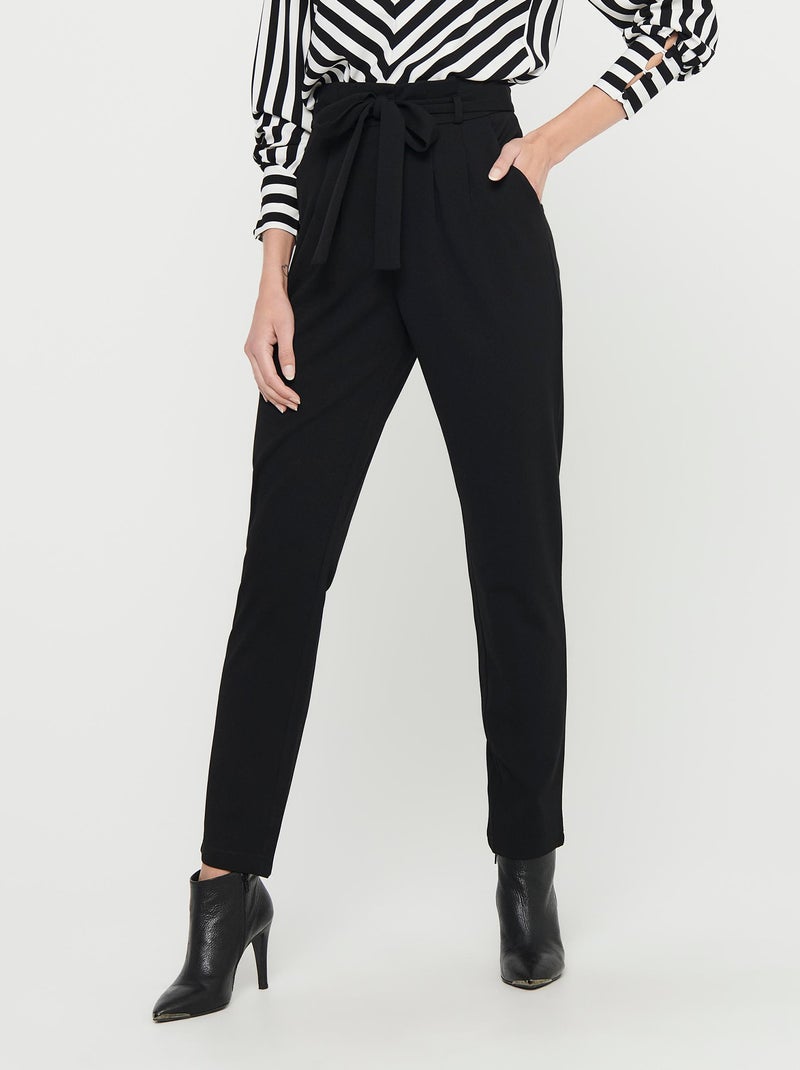 Pantalon taille haute 'JDY' noir - Kiabi