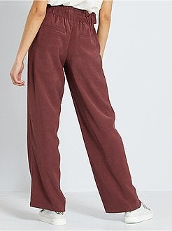 Pantalon taille haute large et fluide - Kiabi