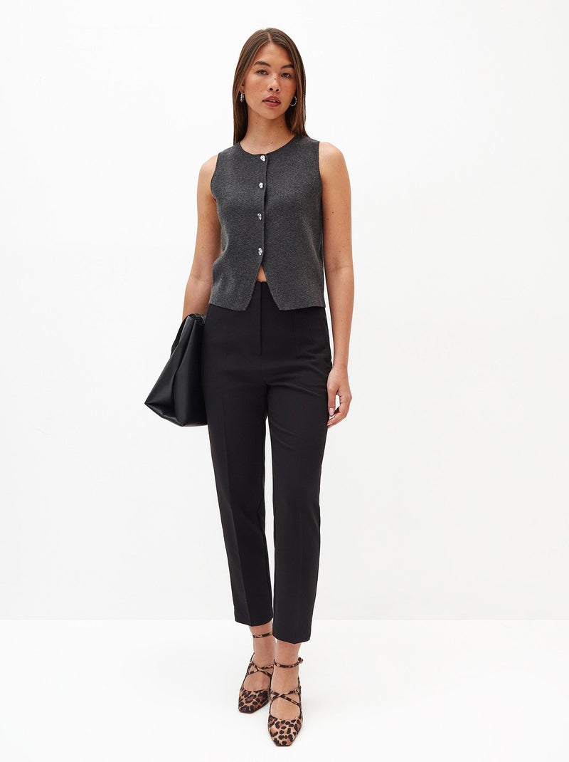 Pantalon taille haute Noir - Kiabi