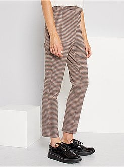Pantalon taille haute pied de puce - Kiabi
