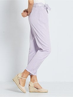 Pantalon taille haute resserré dans le bas - Kiabi