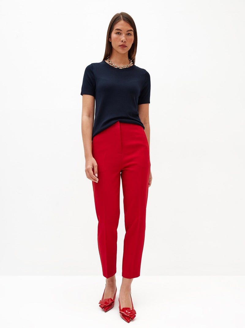 Pantalon taille haute Rouge - Kiabi
