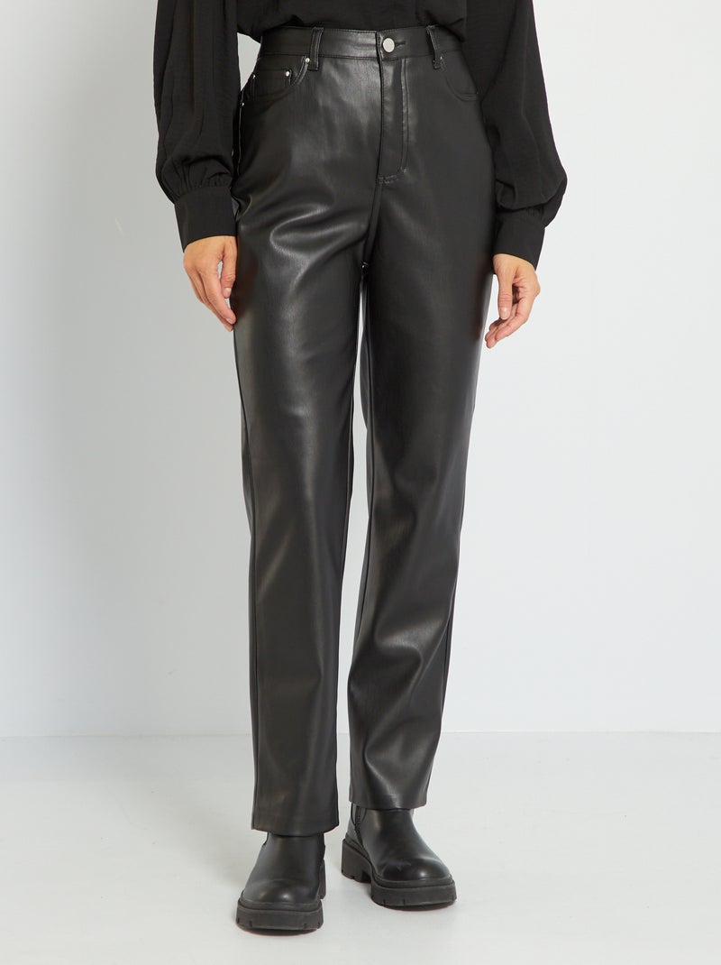 Pantalon taille haute straight noir - Kiabi