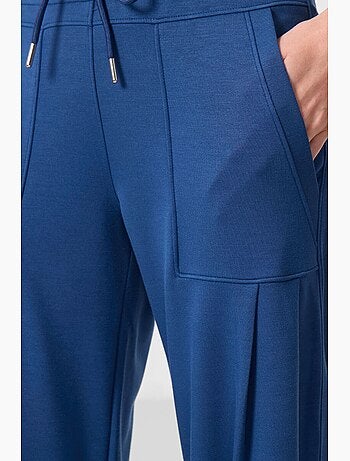 Pantalon taille mi-haute en crêpe, coupe décontractée, avec poche tommy