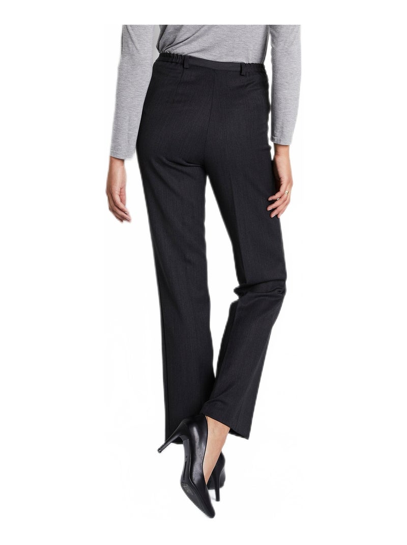 Pantalon taille semi-élastiquée droit - Afibel Gris - Kiabi
