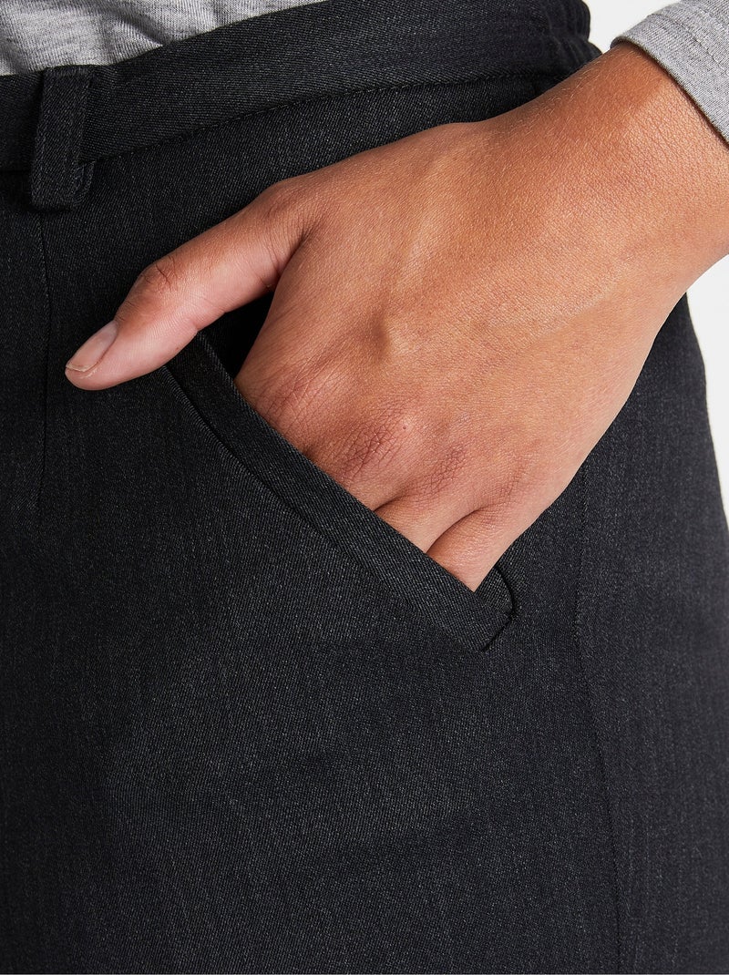 Pantalon taille semi-élastiquée droit - Afibel Gris - Kiabi