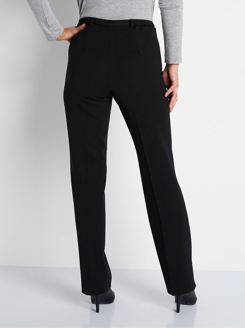 Pantalon taille semi-élastiquée droit - Afibel Noir - Kiabi