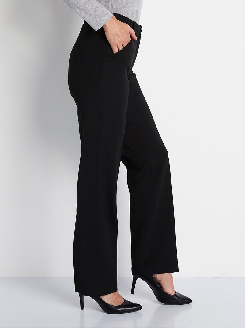 Pantalon taille semi-élastiquée droit - Afibel Noir - Kiabi